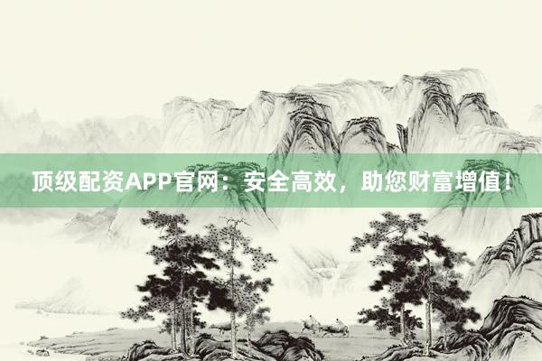 顶级配资APP官网：安全高效，助您财富增值！