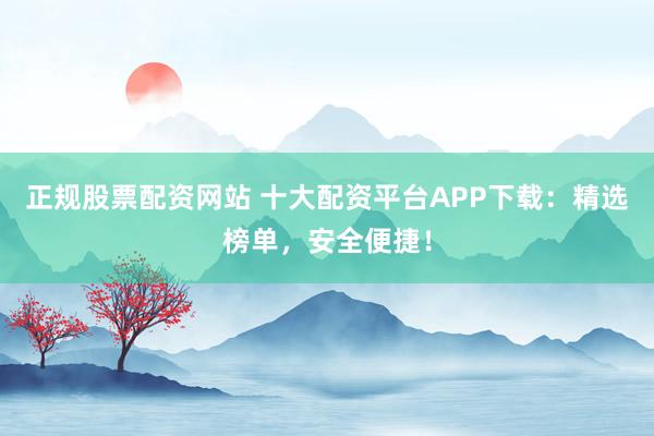 正规股票配资网站 十大配资平台APP下载：精选榜单，安全便捷！